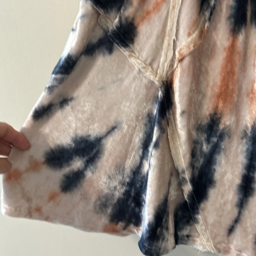 Free People Serious Swagger Tie-Dye Velvet Midi Skirt Small